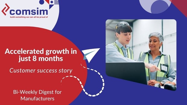 Women are celebrating ecommerce success in front of a laptop. Accelerated growth in just 8 months